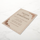 En Aluminium Elégant Mariage Beige Classy Invitation (Rotation)