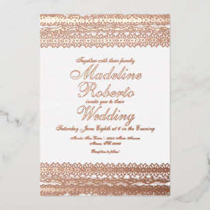 En Aluminium Élégant Mariage dentelle Pressing Foil Invitation