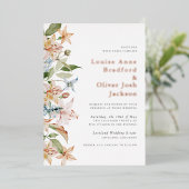 En Aluminium Élégant Mariage floral Invitation (Debout devant)