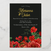 En Aluminium Élégant Mariage Rose Foil Invitation (Recto)
