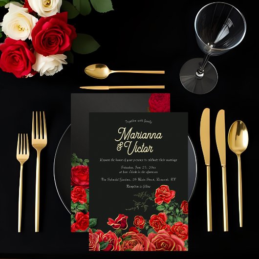 En Aluminium Élégant Mariage Rose Foil Invitation