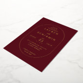 En Aluminium Elegant Maroon Gold Wedding Invitation (Rotation)