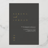 En Aluminium Élégant minimal Mariage à huile noire Invitation (Recto)