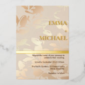 En Aluminium Elégant Monochrome Or Invitation (Recto)