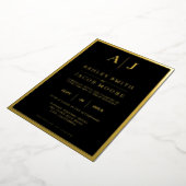 En Aluminium Élégant Monogramme moderne Mariage Foil Invitation (Rotation)