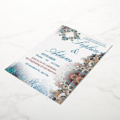 En Aluminium Elegant Moroccan Tile Wedding Invitation (Rotation)