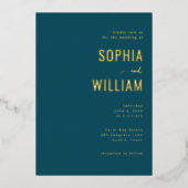 En Aluminium Elegant Navy Blue Wedding Invitation (Recto)