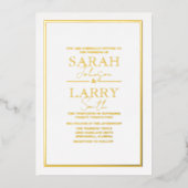 En Aluminium Elégant or traditionnel Mariage Foil Invitation (Recto)