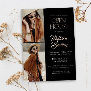 En Aluminium Élégant Rose moderne Gold Graduation Invitation