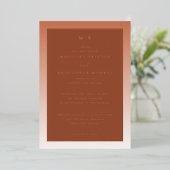 En Aluminium Elegant Rust Gradient Invitation (Debout devant)
