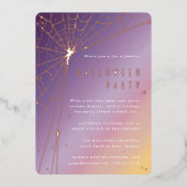 En Aluminium Elegant Spider Web Halloween Foil Invitation (Recto)