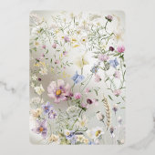 En Aluminium Elégante florale automne Foil Invitation (Verso)