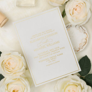En Aluminium Élégante invitation de mariage formel avec calligr