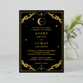 En Aluminium Élégante Invitation Mariage céleste (Debout devant)