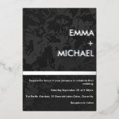 En Aluminium Elégante Invitation moderne Black Silver Foil (Recto)