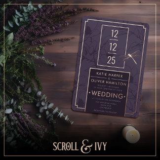 En Aluminium Élégante libellule & Invitation florale moderne