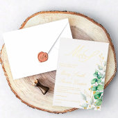 En Aluminium Eucalyptus et or Mariage Foil Invitation