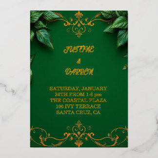 En Aluminium Evergreen invitation