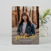 En Aluminium Exquise Goût Foil Graduation Invitation (Debout devant)