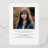 En Aluminium Exquise Goût Foil Graduation Invitation (Verso)