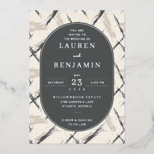 En Aluminium Faire invitation de mariage à coup de pinceau gris