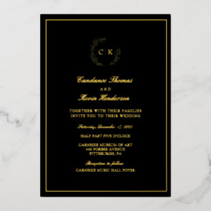 En Aluminium Faire invitation de mariage à motif monogramme et