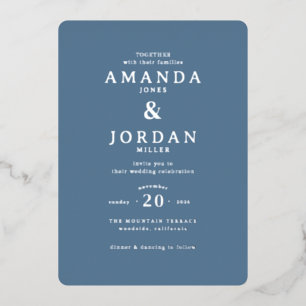 En Aluminium Faire invitation de mariage bleu marine
