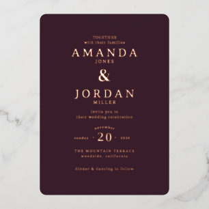 En Aluminium Faire invitation de mariage bordeaux