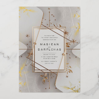 En Aluminium Faire invitation de mariage céleste avec fleurs