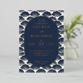 En Aluminium Faire invitation de mariage coquillage marine élég (Debout devant)