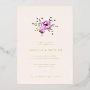 En Aluminium Faire invitation de mariage florale lavande élégan