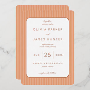 En Aluminium Faire invitation de mariage minimaliste pêche élég
