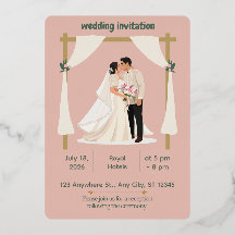 Faire invitation de mariage rose pâle | Romantique