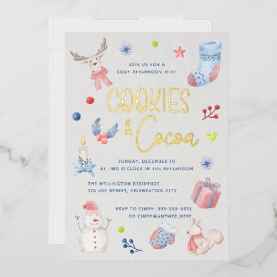 En Aluminium Faire invitation Noël aquarelle écriture Cookies C
