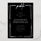 En Aluminium Fête de Graduation moderne Black Foil Invitation (Recto)