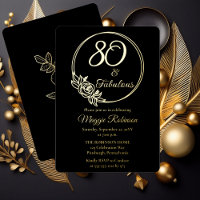 Fête des 80 ans et Fabulueuse Invitation Timbrée