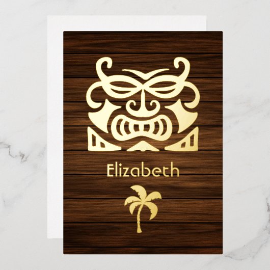 En Aluminium Fête des mariées tropicale rustique Invitation (Recto/Verso)