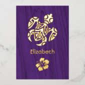 En Aluminium Fête des mariées tropicale rustique Invitation (Recto)