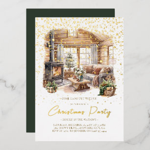 En Aluminium Fête maison de Noël confortable Foil Invitation