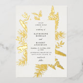 En Aluminium feuillage vert d'hiver élégante invitation de mari (Recto)