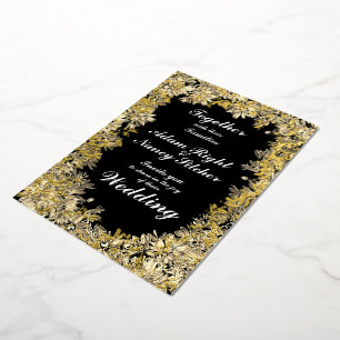 En Aluminium Fleur de Sépia Bordure sur Invitation de Mariage N