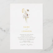 En Aluminium Fleur sauvage Whimsical simple | Invitation Gold F (Recto)