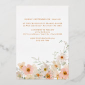 En Aluminium Fleurs sauvages et verdure Baptême Foil Invitation (Verso)