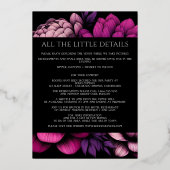 En Aluminium Floral pourpre gras avec détails Foil Invitation (Verso)