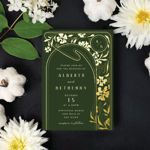 En Aluminium Foil Art Nouveau Arch Foil Invitation