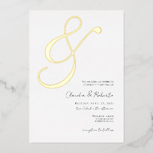 En Aluminium (Foil '&') Élégante invitation de mariage minimali