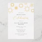 En Aluminium Foil Fireworks Graduation Party Invitation Card (Recto)