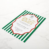 En Aluminium Foil Stripe Wavy Business Fête Invitation (Rotation)