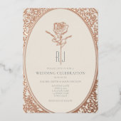 En Aluminium French Rococo Gold Foil Wedding Invitation (Recto)