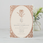 En Aluminium French Rococo Gold Foil Wedding Invitation (Debout devant)